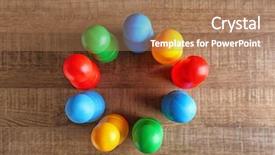  Presentation with unity - Beautiful presentation theme featuring color pawns on wooden background backdrop and a coral colored foreground