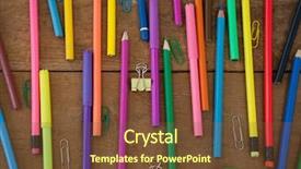  Presentation with crumpled paper various balls - Cool new slide set with color pencil and paper clip backdrop and a  colored foreground