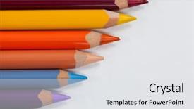  Presentation with diagonal colors - Slide set featuring color pencil arranged in diagonal background and a light gray colored foreground