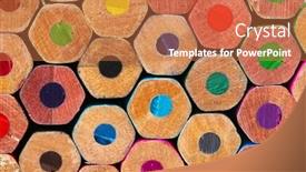  Presentation with color pencils - Audience pleasing PPT layouts consisting of color pencils close-up backdrop and a coral colored foreground