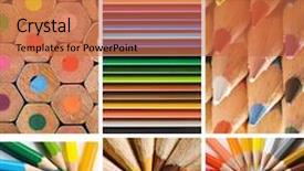  Presentation with color pencils - Slides featuring purple heart crayon draw - color pencils collage background and a red colored foreground