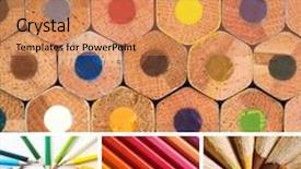  Presentation with color pencils - Audience pleasing slide deck consisting of purple heart crayon draw - color pencils collage backdrop and a coral colored foreground