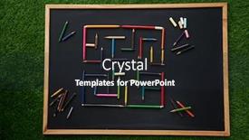  Presentation with color pencils - Slide deck consisting of color-pencils-composed-with-symmetry background and a wine colored foreground