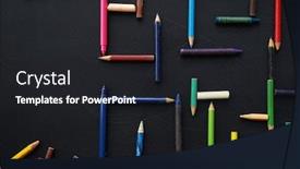  Presentation with color pencils - Colorful slide deck enhanced with color-pencils-composed-with-symmetry backdrop and a dark gray colored foreground