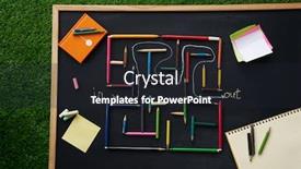  Presentation with color pencils - Audience pleasing PPT theme consisting of color-pencils-composed-with-symmetry backdrop and a wine colored foreground