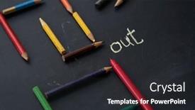  Presentation with color pencils - Cool new presentation theme with color-pencils-composed-with-symmetry backdrop and a dark gray colored foreground