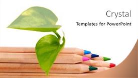  Presentation with color pencils - Presentation theme enhanced with color pencils concept writing utensils background and a white colored foreground