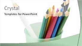  Presentation with color pencils - PPT layouts featuring color-pencils-in-a-glass background and a white colored foreground