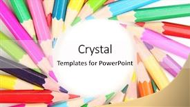  Presentation with color pencils - PPT layouts featuring color pencils isolated on white background and a  colored foreground