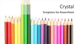  Presentation with color pencils - Theme having color pencils isolated on white background and a white colored foreground