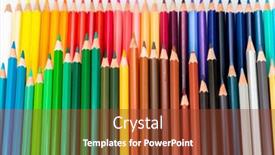  Presentation with color pencils - PPT theme having color-pencils-isolated-on-white background and a tawny brown colored foreground