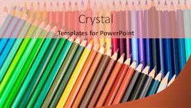  Presentation with color pencils - Audience pleasing slide set consisting of color-pencils-isolated-on-white backdrop and a coral colored foreground