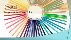  Presentation with color pencils - Presentation theme consisting of color-pencils-isolated-on-white background and a blonde colored foreground