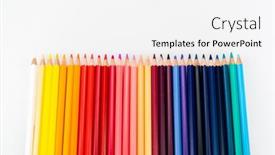  Presentation with color pencils - PPT layouts having color-pencils-isolated-on-white background and a white colored foreground