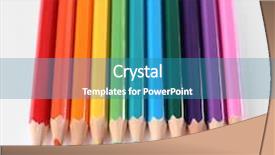  Presentation with scroll paper isolated on white - Audience pleasing PPT theme consisting of color pencils isolated on white backdrop and a  colored foreground