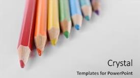  Presentation with color naranjo y blanco - Audience pleasing slides consisting of color pencils isolated on white backdrop and a  colored foreground