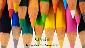  Presentation with color pencils - Audience pleasing PPT layouts consisting of color pencils isolated backdrop and a yellow colored foreground
