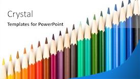  Presentation with color pencils - Presentation theme featuring color pencils on a white background background and a white colored foreground