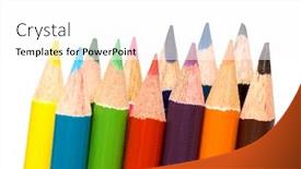  Presentation with color pencils - Slides featuring color pencils on a white background background and a white colored foreground