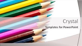 Presentation with color pencils - Colorful PPT theme enhanced with color pencils on a white background backdrop and a white colored foreground