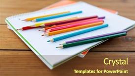  Presentation with notebook paper - Slide set enhanced with color pencils on notebook paper background and a  colored foreground