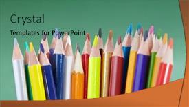  Presentation with green color - Slides enhanced with color-pencils-on-the-green background and a ocean colored foreground