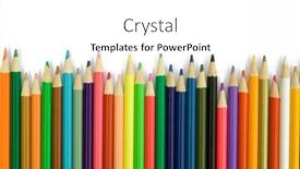  Presentation with color pencils - Theme consisting of color-pencils-on-the-white background and a white colored foreground