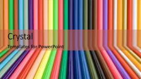  Presentation with color pencils - Presentation theme featuring color pencils on the white background background and a red colored foreground