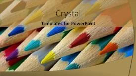  Presentation with color pencils - Audience pleasing PPT layouts consisting of color-pencils-set-closeup-fragment backdrop and a gold colored foreground