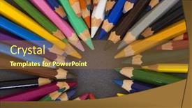  Presentation with color pencils - Colorful PPT layouts enhanced with color pencils backdrop and a tawny brown colored foreground