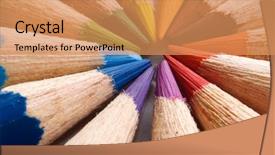  Presentation with color pencils - Amazing slide set having chil - color pencils backdrop and a coral colored foreground