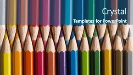  Presentation with color pencils - Presentation design with color pencils background and a ocean colored foreground