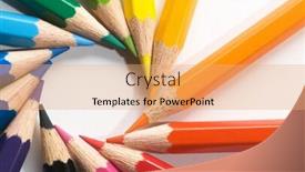  Presentation with color pencils - Slide set consisting of color-pencils background and a coral colored foreground