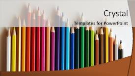  Presentation with color pencils - Theme featuring color pencils background and a light gray colored foreground