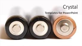  Presentation with batteries - Theme consisting of color photo electric storage batteries background and a white colored foreground