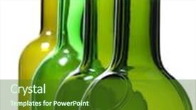  Presentation with green color - Beautiful PPT theme featuring color photo green bottles on a white background backdrop and a forest green colored foreground