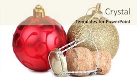  Presentation with cork - Amazing presentation design having color photo of a champagne cork and ball backdrop and a lemonade colored foreground