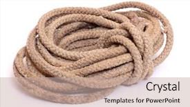  Presentation with hanging rope pictures white - Amazing PPT theme having color photo of a coil backdrop and a mint green colored foreground