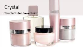  Presentation with lotion - Theme with color photo of a glass bottle with lotion background and a lemonade colored foreground