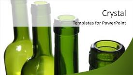  Presentation with bottles - Colorful slide deck enhanced with color photo of a glass backdrop and a white colored foreground