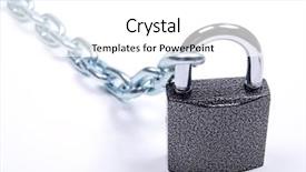  Presentation with padlock - Cool new theme with color photo of a padlock with chain backdrop and a white colored foreground