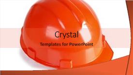  Presentation with color orange - Cool new PPT theme with color photo of an orange construction helmet backdrop and a red colored foreground
