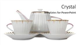  Presentation with cup of lemon tea - Audience pleasing presentation theme consisting of color photo of china cups backdrop and a white colored foreground