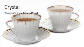  Presentation with china - Presentation featuring color photo of china cups background and a  colored foreground