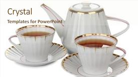  Presentation with tea - Amazing presentation having color photo of china cups backdrop and a cream colored foreground