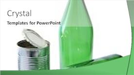  Presentation with green color - Slides with color photo of empty green bottles isolated objects on a white background background and a white colored foreground