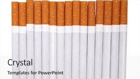  Presentation with cigarettes - Colorful presentation enhanced with color photo of filter cigarettes backdrop and a light gray colored foreground