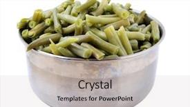  Presentation with green color - Colorful slides enhanced with color photo of green beans backdrop and a light gray colored foreground