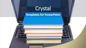  Presentation with old photo - Colorful presentation theme enhanced with color photo of old book and computer backdrop and a ocean colored foreground