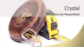  Presentation with old photo - Beautiful presentation theme featuring color photo of old measuring backdrop and a light gray colored foreground